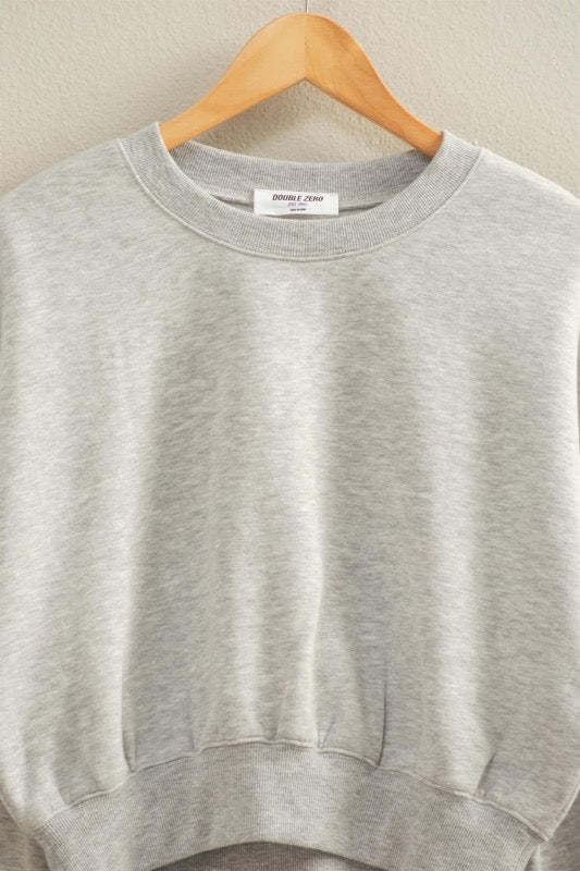 Not So Basic Crop Sweatshirt: Heather Gray