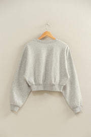 Not So Basic Crop Sweatshirt: Heather Gray