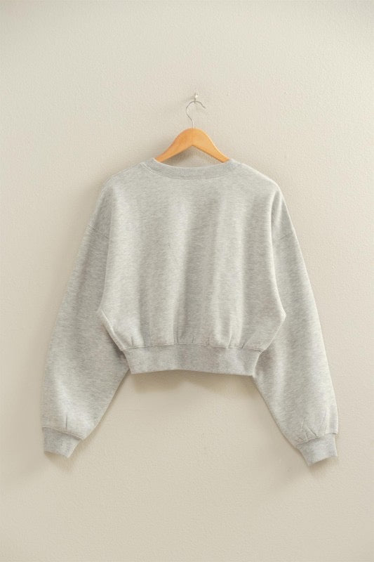 Not So Basic Crop Sweatshirt: Heather Gray