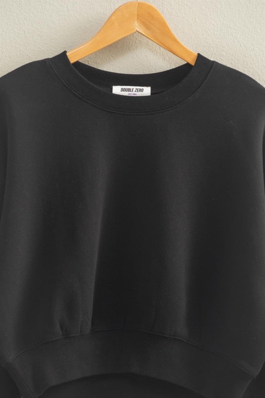 Not So Basic Crop Sweatshirt: Black