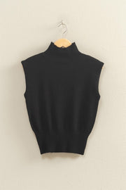 Baylee High Neck Sleeveless Top: Black