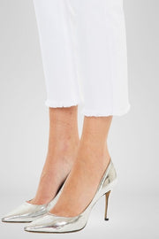 Blakely High Rise Cropped Straight Jeans: White