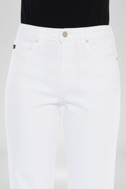 Blakely High Rise Cropped Straight Jeans: White