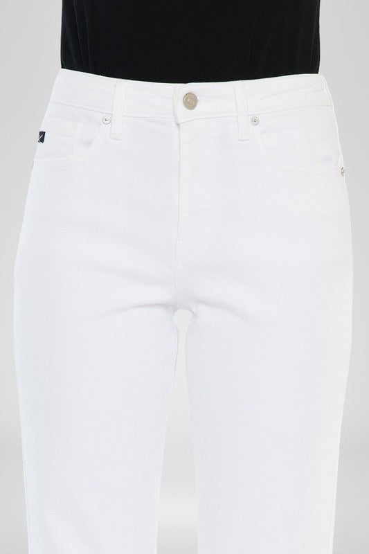 Blakely High Rise Cropped Straight Jeans: White