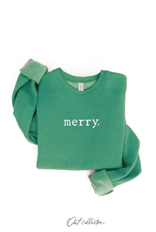 Merry Graphic Crewneck Sweatshirt: Emerald