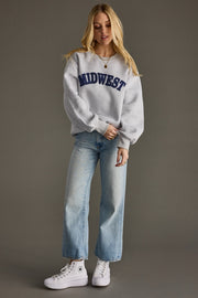 MIDWEST Embroidered Sweatshirt: Gray/Navy