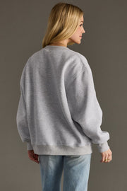 MIDWEST Embroidered Sweatshirt: Gray/Navy