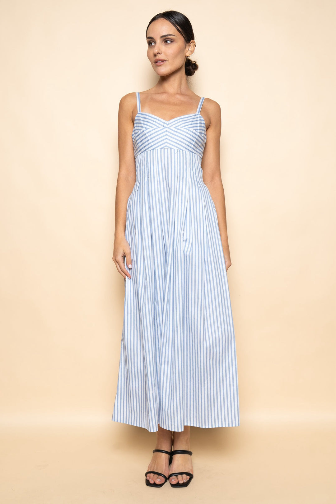 Yacht Club Stripe A-Line Midi Dress Large