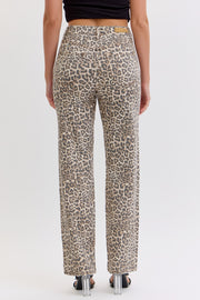 Leopard Super High Rise Straight Leg Dad Jeans
