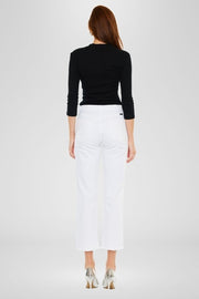 Blakely High Rise Cropped Straight Jeans: White