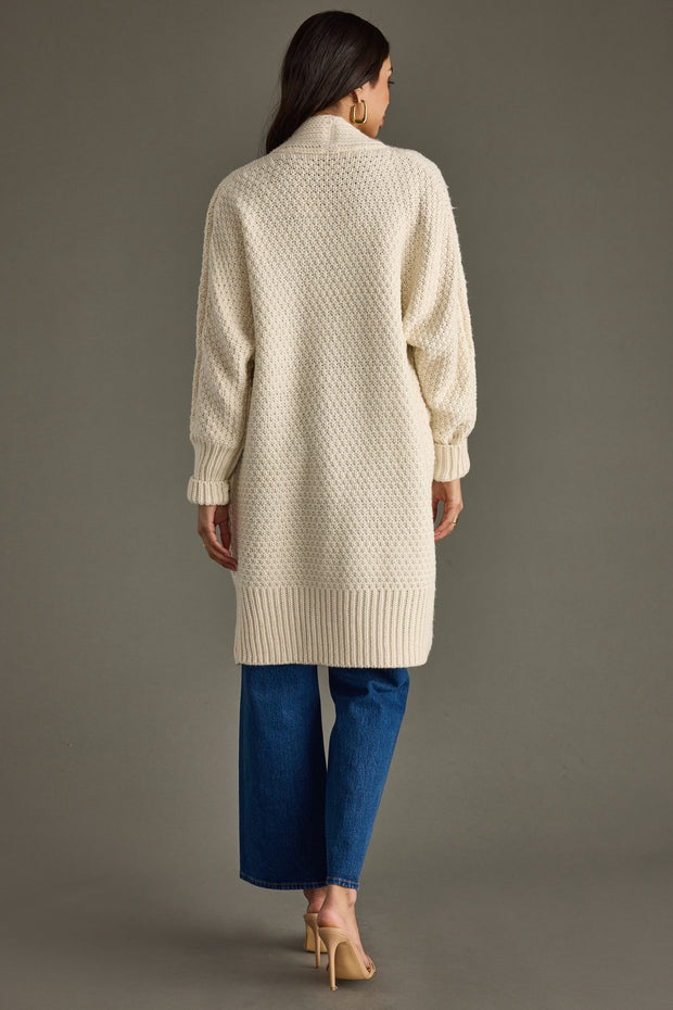 Aubrey Chunky Knit Open Cardigan: Ivory