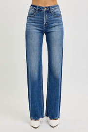 Risen Alex Tummy Control High Rise Wide Leg Jeans