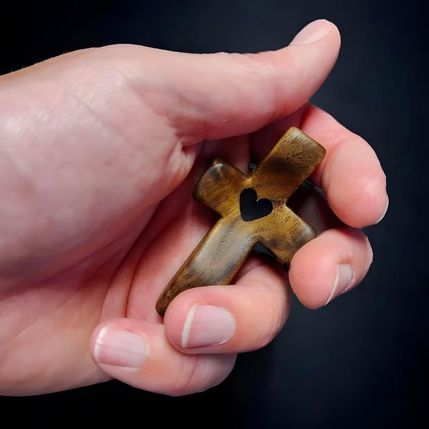 Wooden Worry/Prayer Fidget Pocket Cross