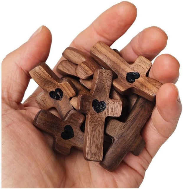Wooden Worry/Prayer Fidget Pocket Cross