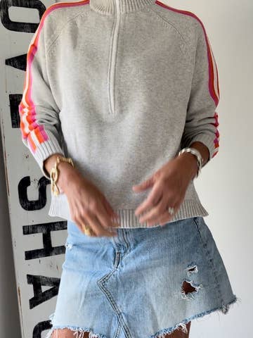 Catch Me If You Can 1/2 Zip Cotton Sweater