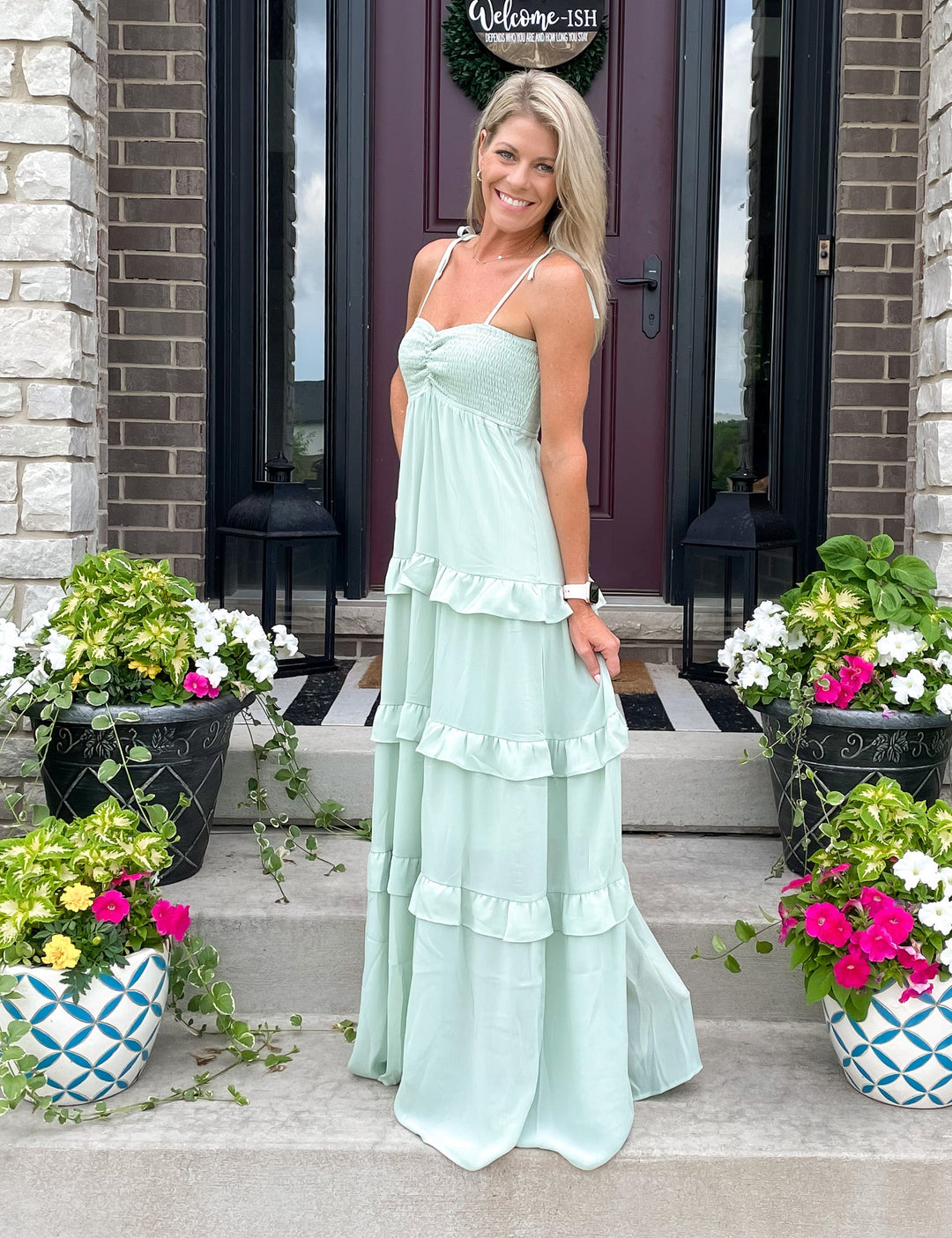 RESTOCK: Beach Destination Ruffle Maxi Dress: Sweet Mint Closet Runway Boutique RESTOCK: Beach Destination Ruffle Maxi Dress: Sweet Mint Closet Runway Boutique