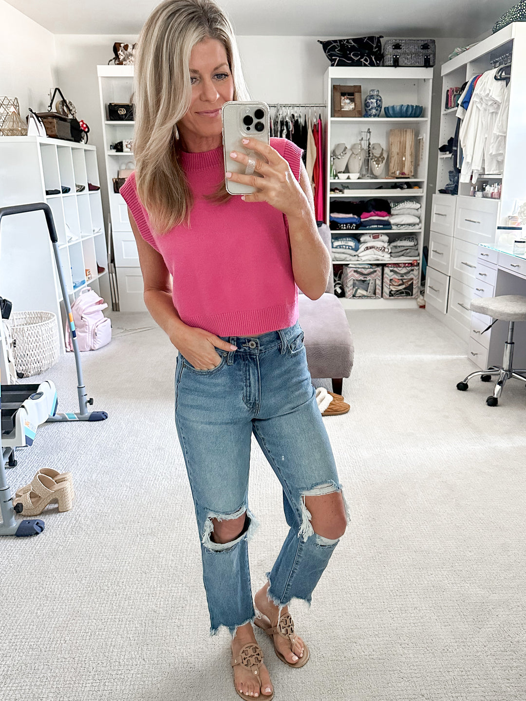 Melissa Sweater Vest: Pink