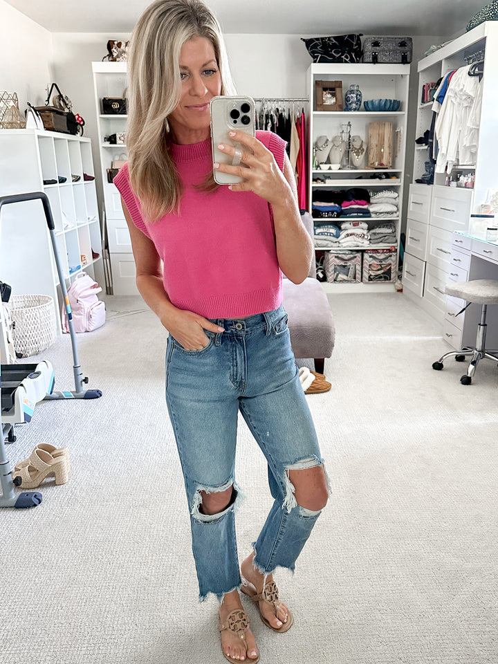 Melissa Sweater Vest: Pink