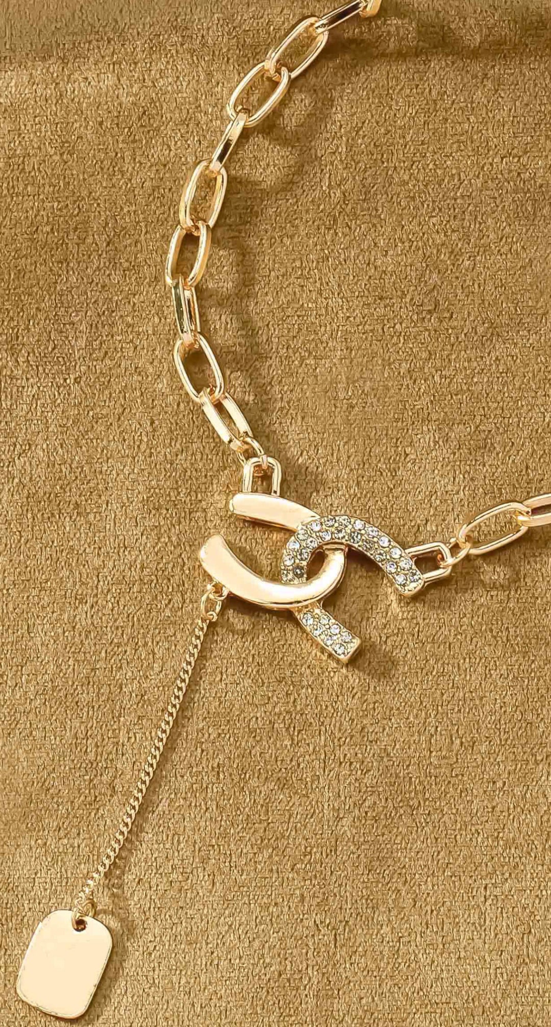 Just Plain Lucky Pendant Necklace: Gold