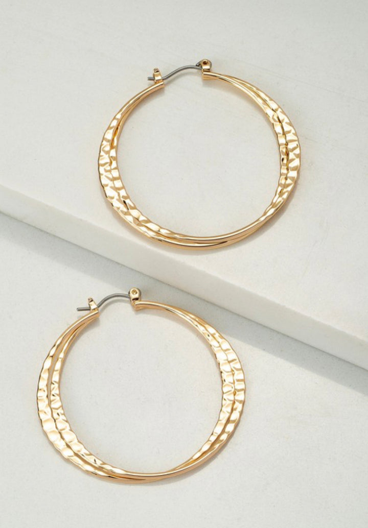 Hammered Hoop Earrings
