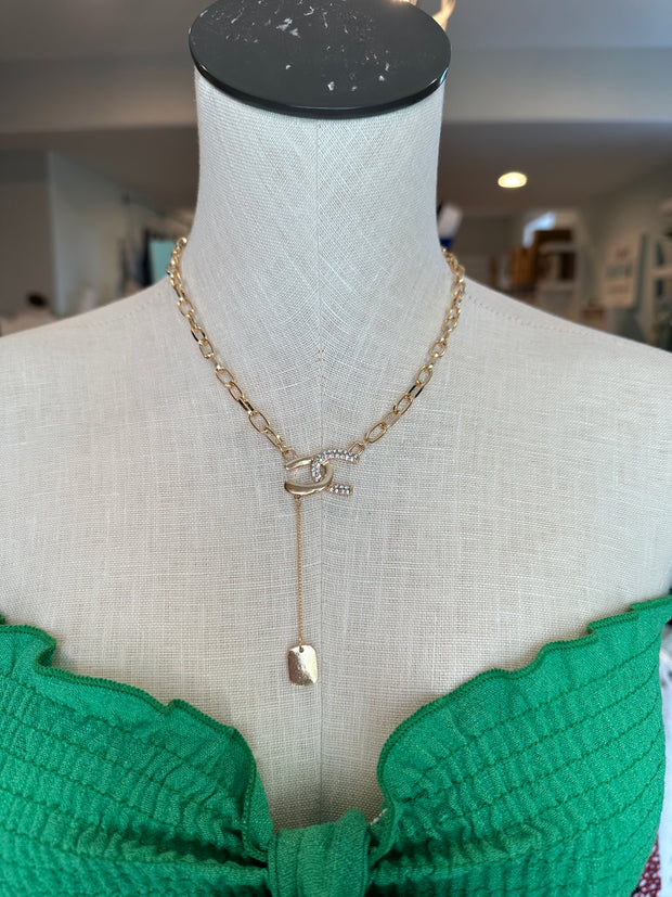 Just Plain Lucky Pendant Necklace: Gold