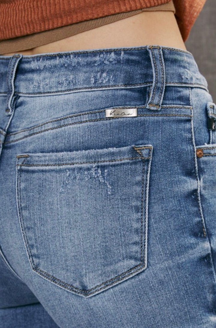 Clara High Rise Flare Denim Jeans: Medium Vintage