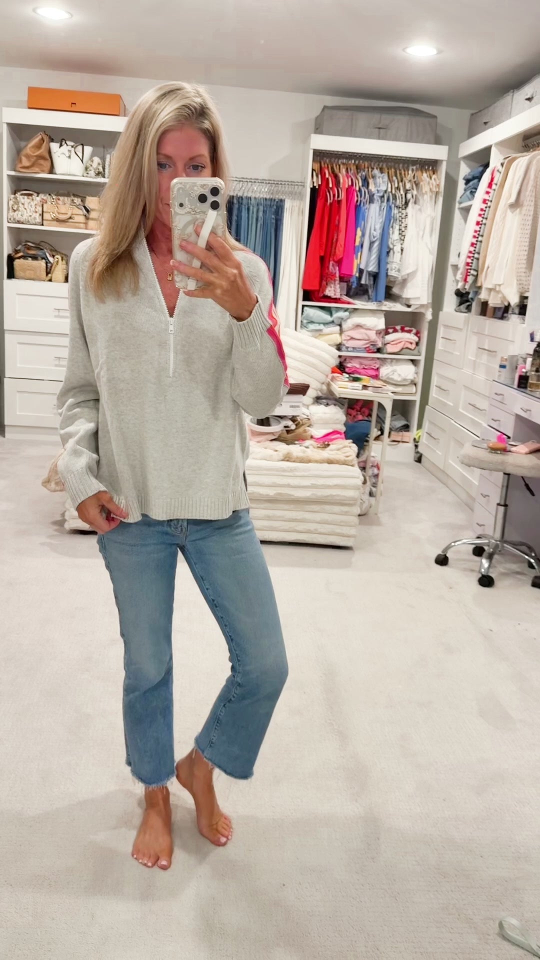 Catch Me If You Can 1/2 Zip Cotton Sweater