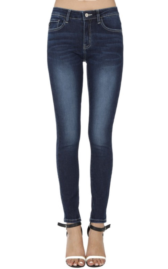 Kan Can Lola Skinny Jeggings: Dark Wash