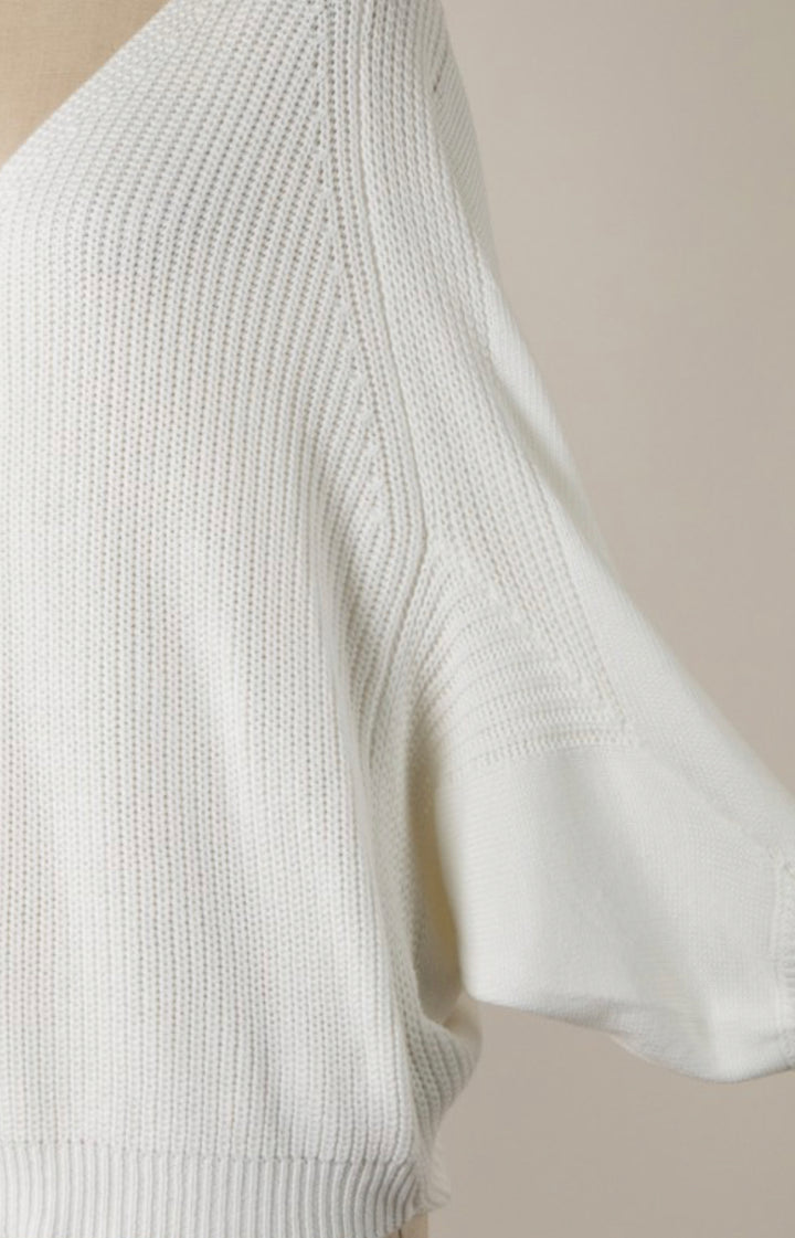 Straight Down The Middle Batwing Sweater: Ivory