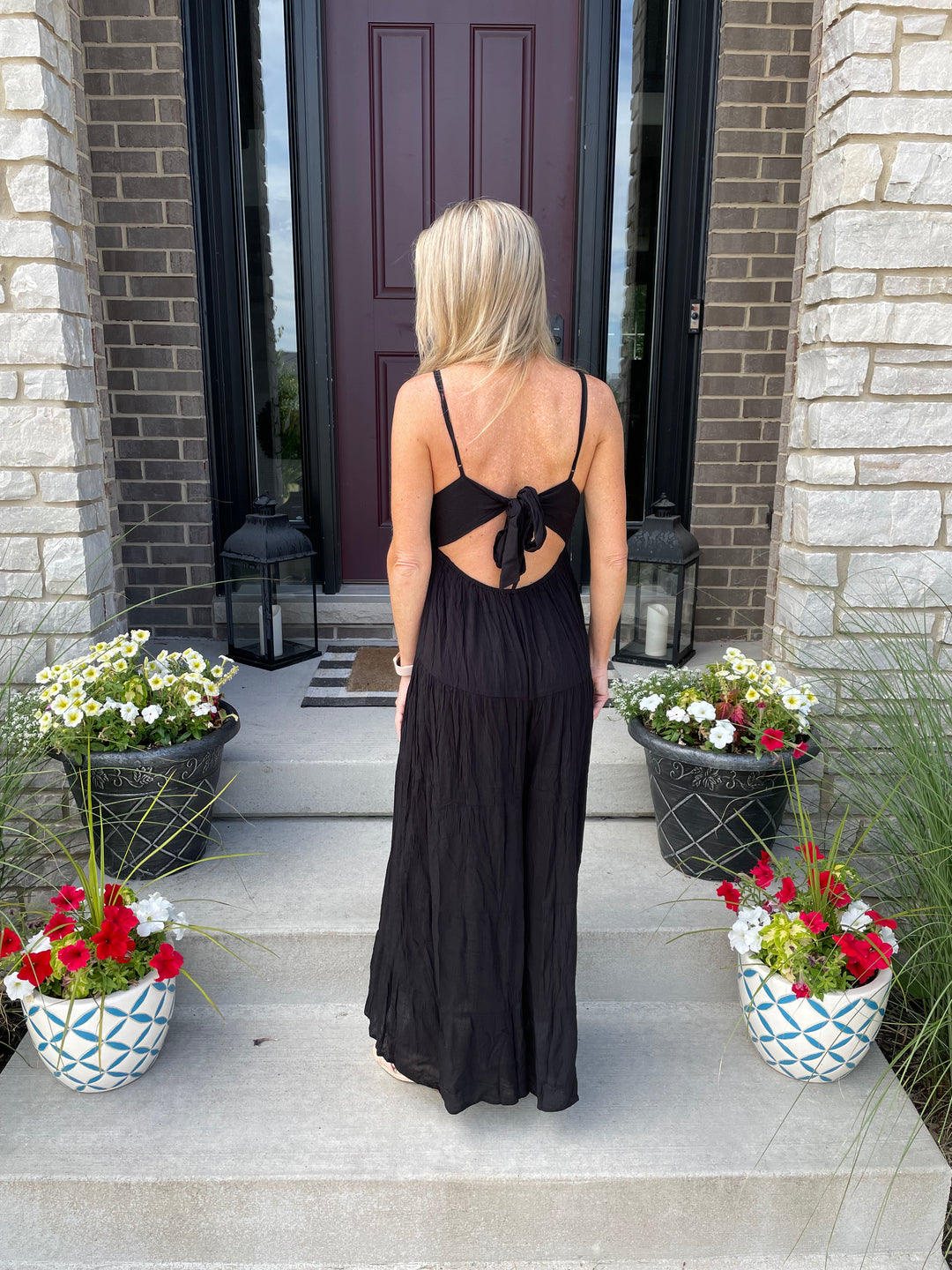 Daydreaming Lace Jumpsuit: Black