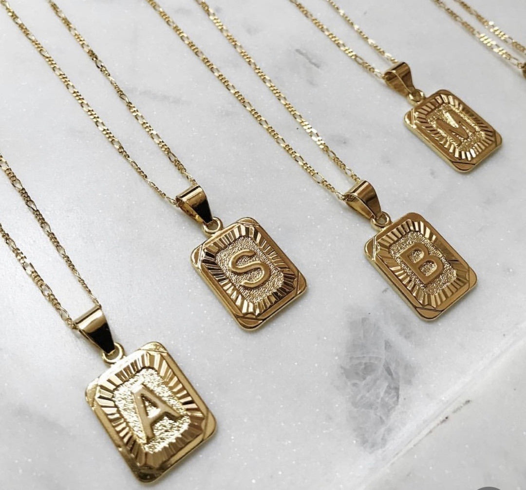 BRACHA Initial Card Gold Necklace