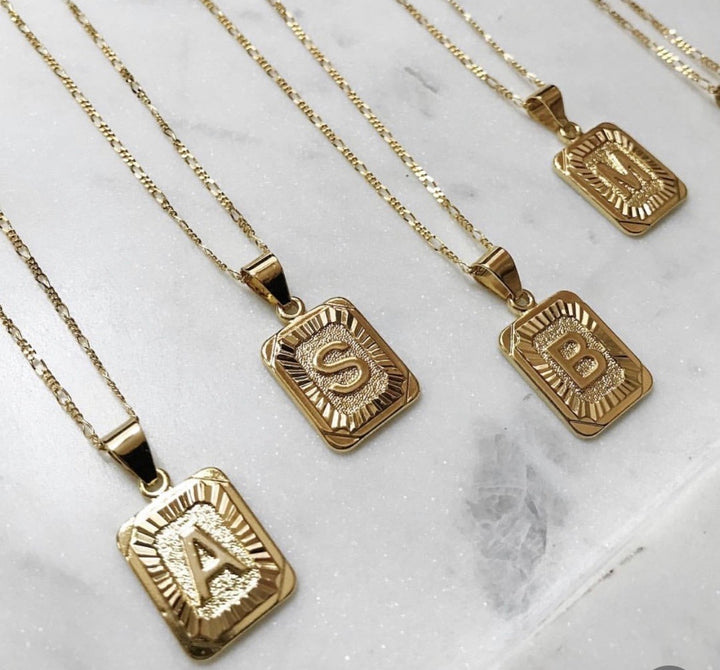 BRACHA Initial Card Gold Necklace
