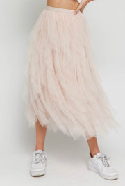 Sex In The City Ruffle Tulle Skirt: Blush
