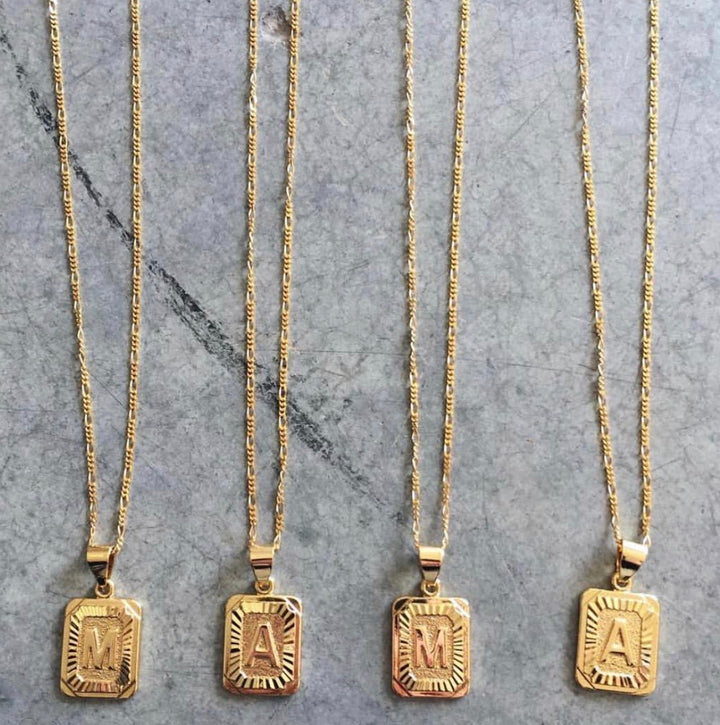 BRACHA Initial Card Gold Necklace