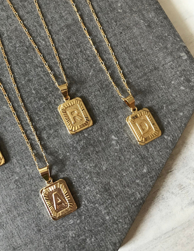 BRACHA Initial Card Gold Necklace
