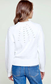 Because I'm Happy Pointelle Sweater: White
