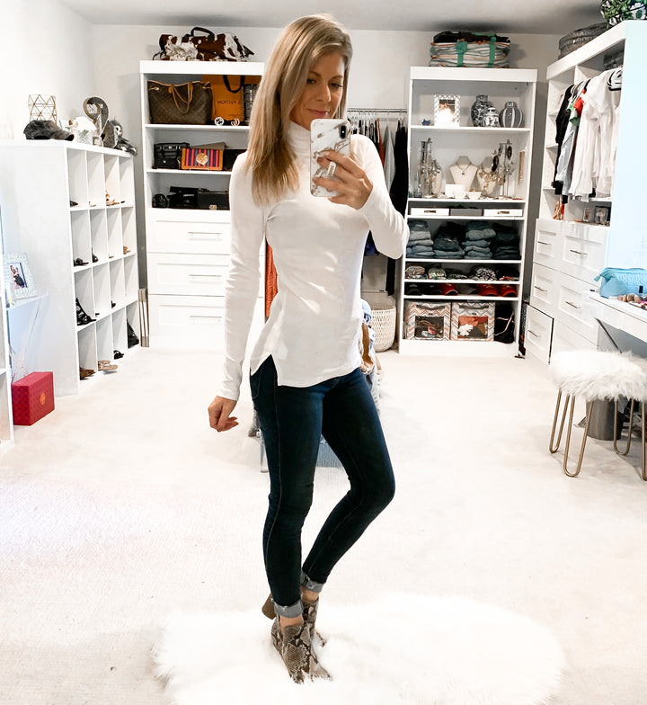 Not So Basic Ribbed Turtleneck: White