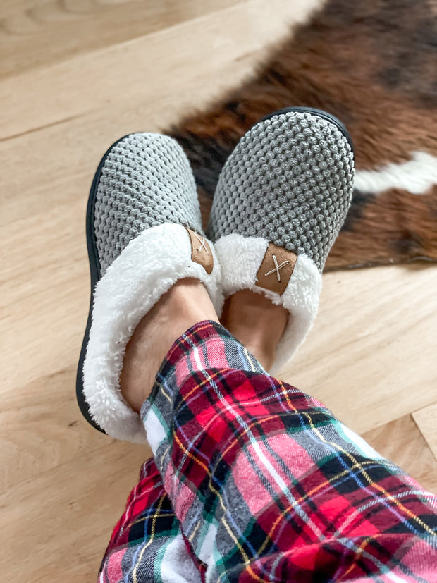 Warm By The Fire Slippers: Gray