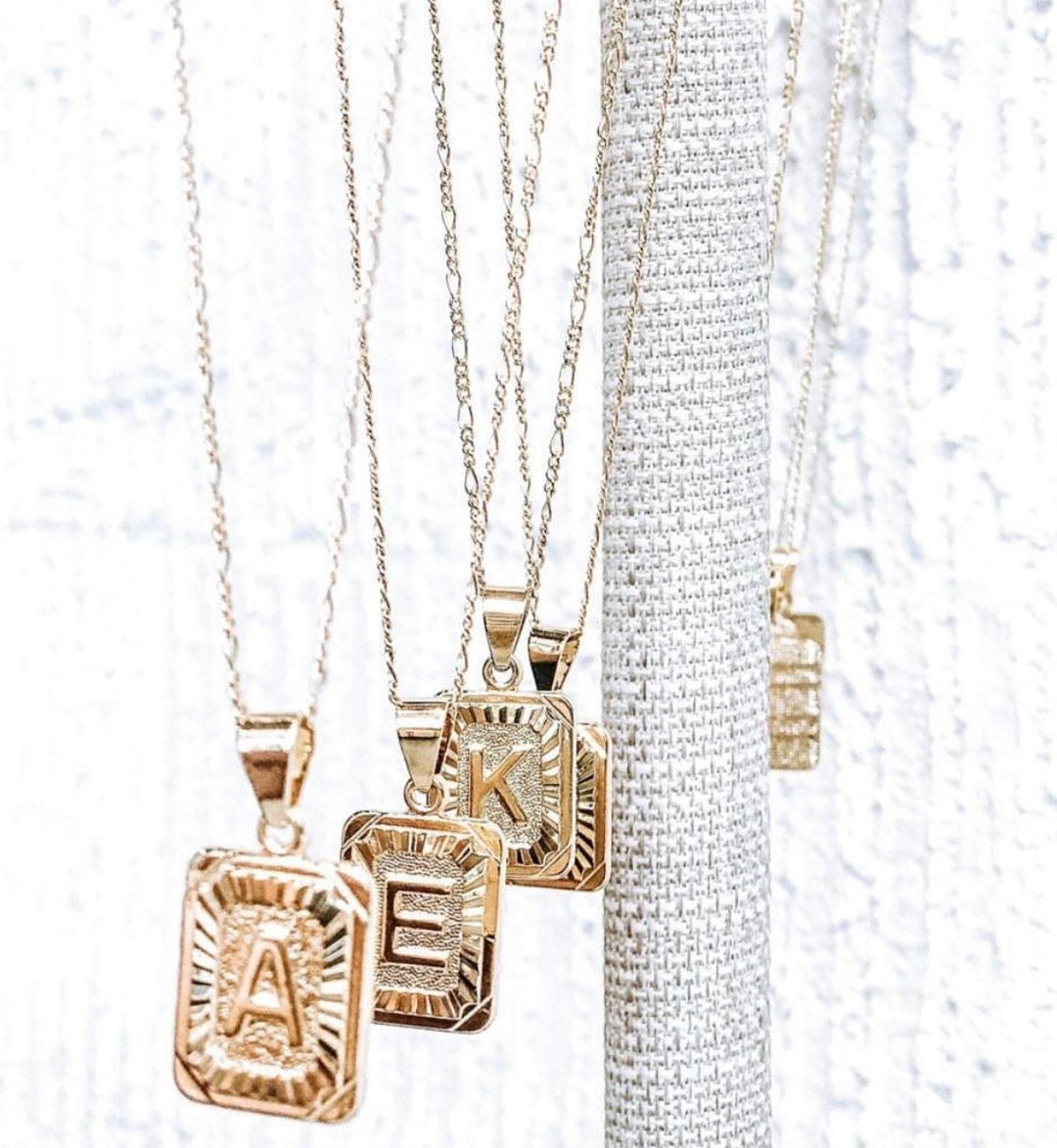 BRACHA Initial Card Gold Necklace