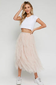 Sex In The City Ruffle Tulle Skirt: Blush
