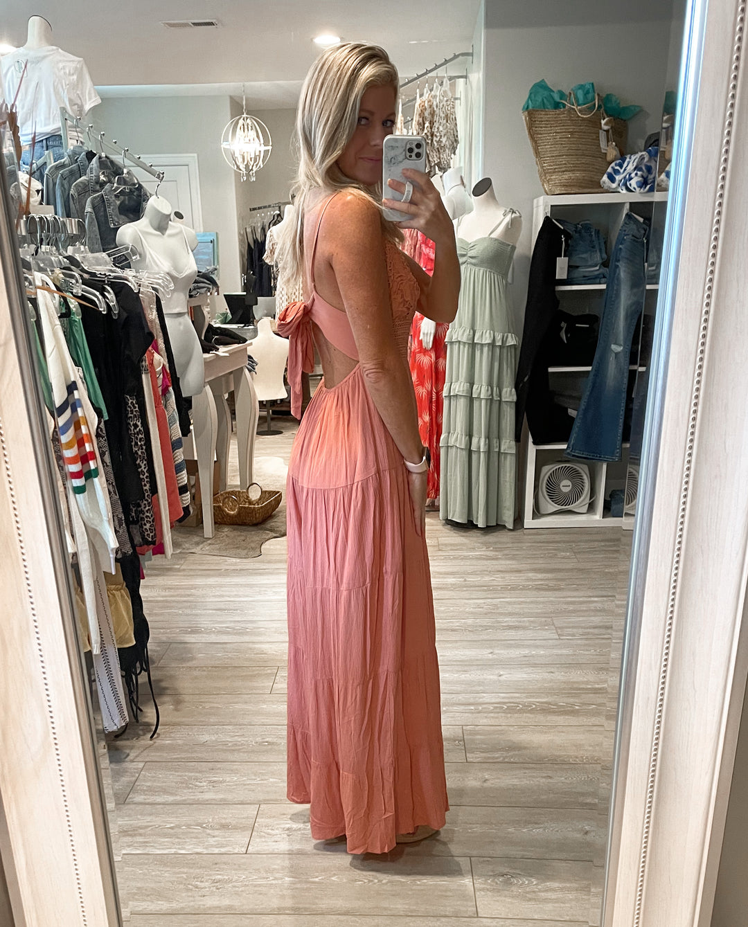 Daydreaming Lace Jumpsuit: Peach