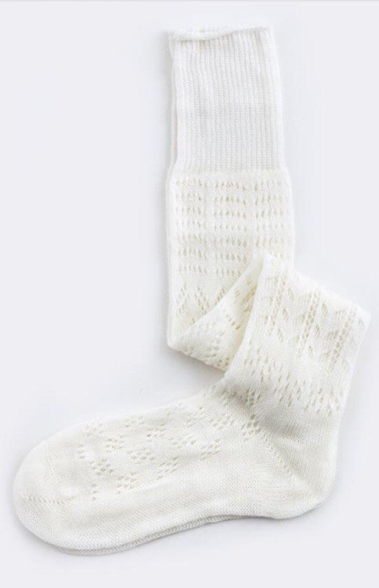 Sassy And Chic Boot Socks: Off White