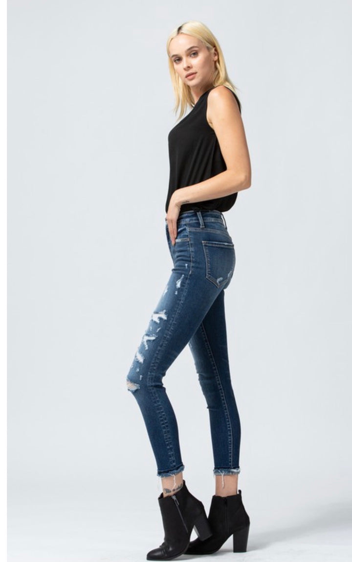 Haylie Destroyed High Rise Skinny Jeans