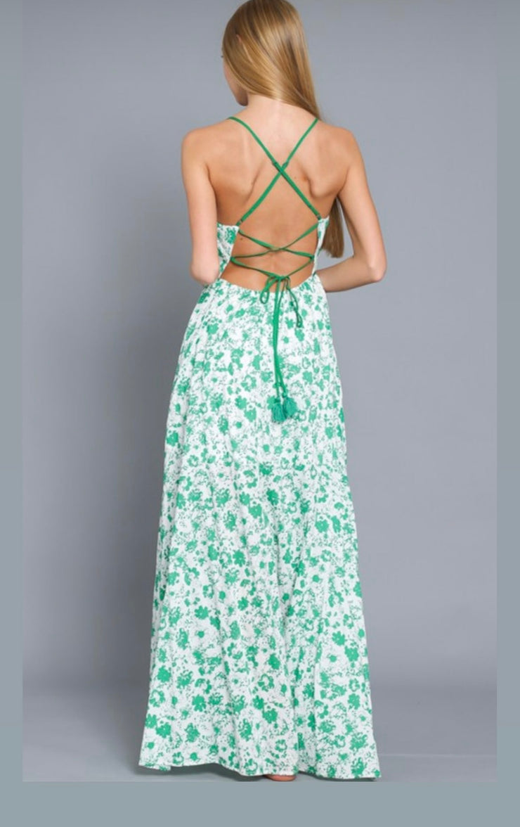 Miranda Green Floral Open Back Maxi Dress Closet Runway Boutique Miranda Green Floral Open Back Maxi Dress Closet Runway Boutique