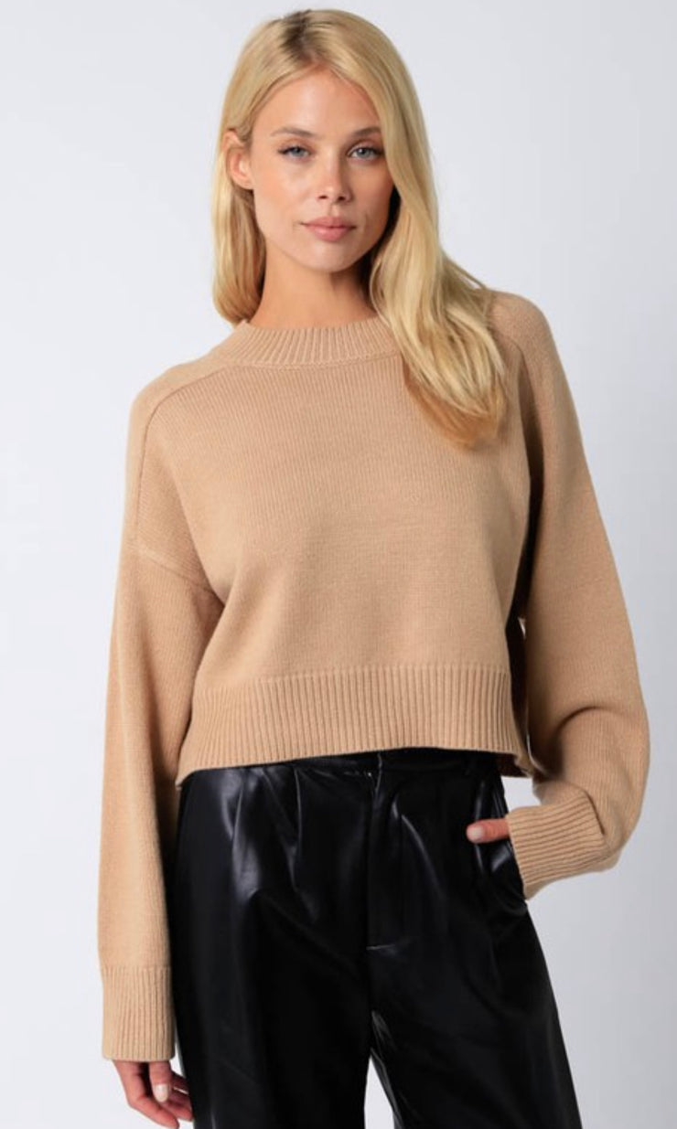 Keeping It Simple Sweater: Camel