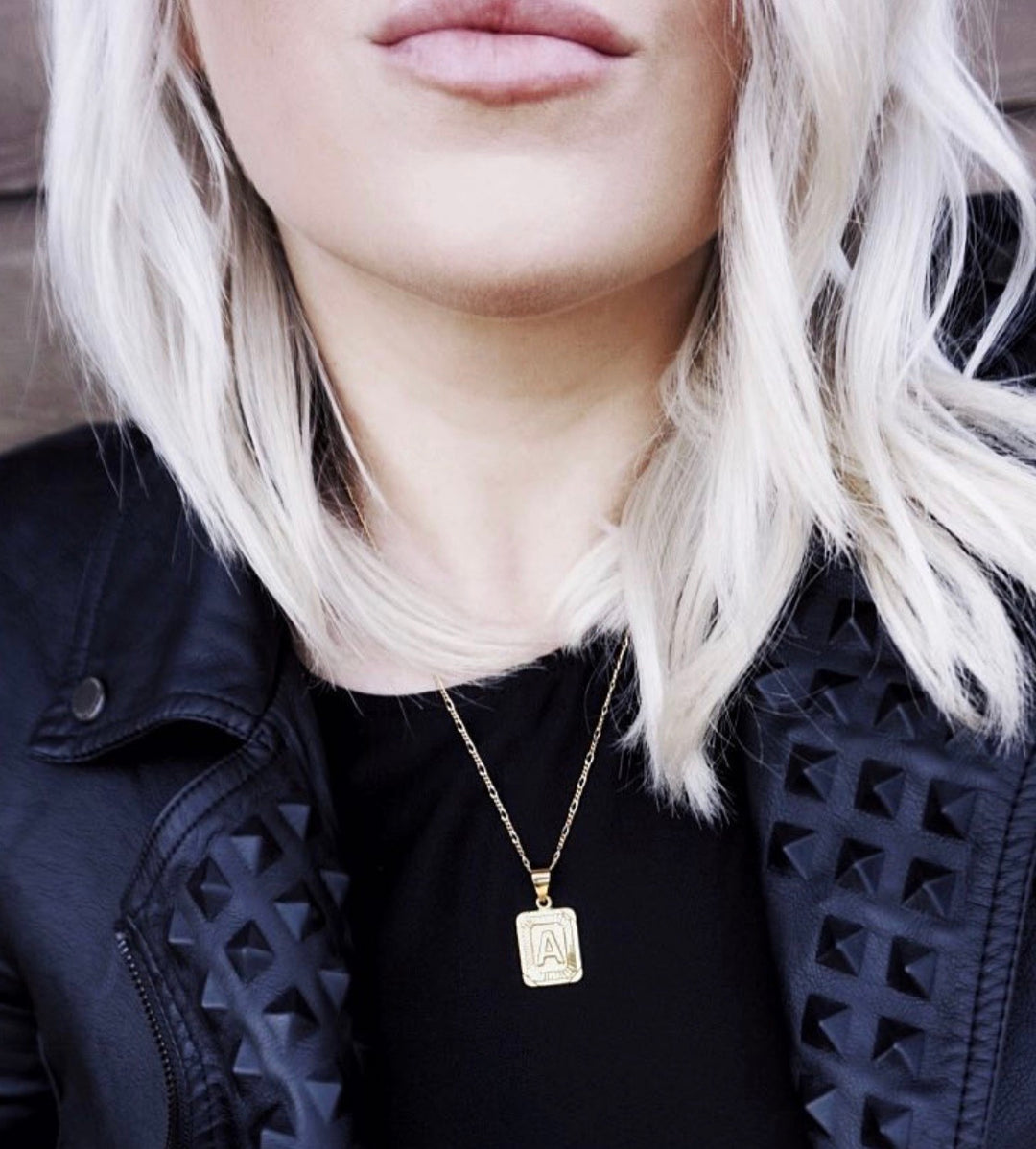 BRACHA Initial Card Gold Necklace