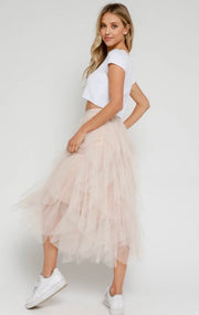 Sex In The City Ruffle Tulle Skirt: Blush